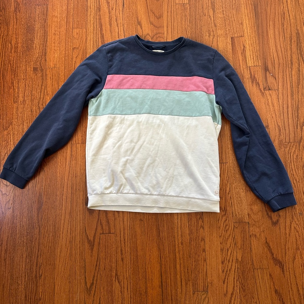 Marine Layer Blue and Pink Crewneck Sweater